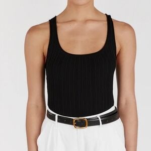 Dissh Bella Knit Top Black Ribbed0 New With Tags Size Medium